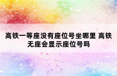 高铁一等座没有座位号坐哪里 高铁无座会显示座位号吗